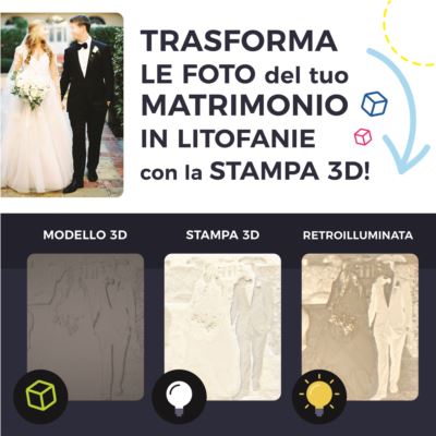 Litofania rettangolare piatta in stampa 3d